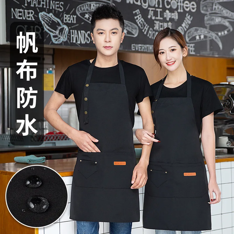 Nordic Canvas Apron Fashion Simple Printing Custom Logo Kitchen Restaurant Studio Waiter Men and Women