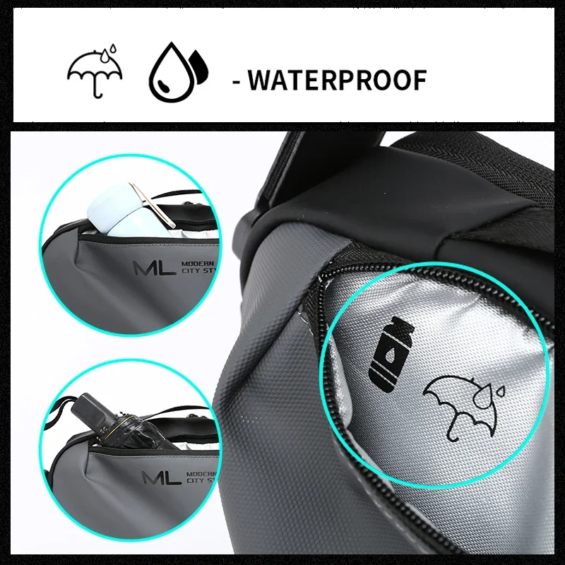 حقيبة كروس للرجال مقاومة للماء أكسفورد سعة تخزين كبيرة متعددة الوظائف مضادة للسرقة كتف رسول حقيبة صدر للرجال #5