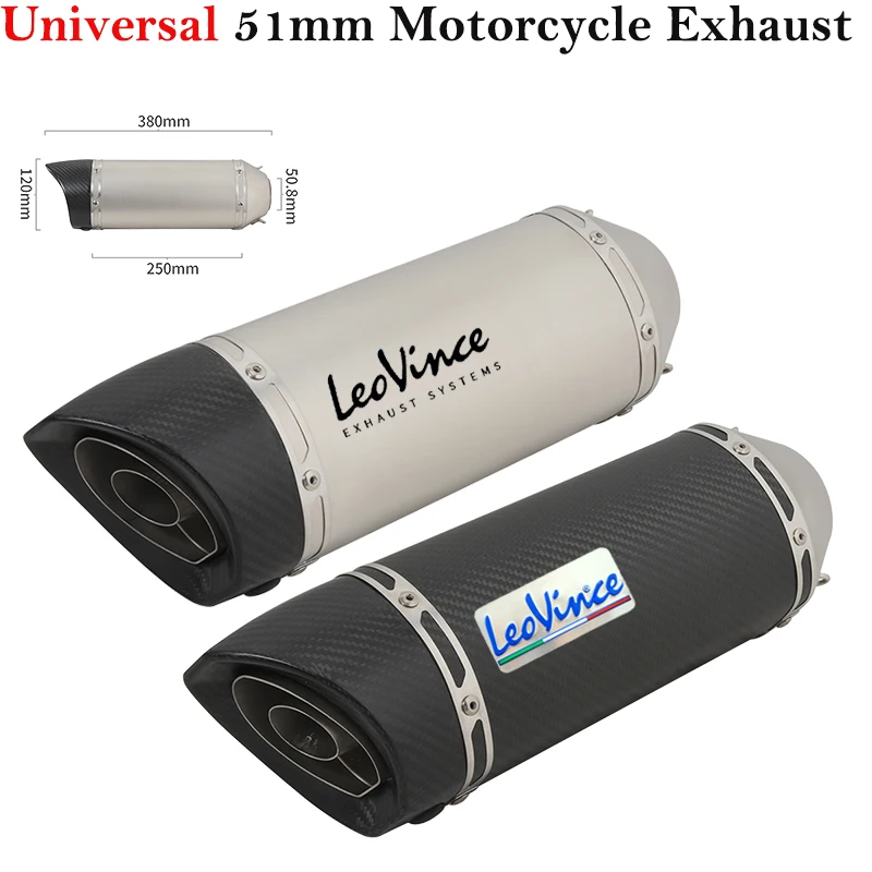 

51mm Universal Carbon Fiber Motorcycle Exhaust Escape Motocross DB Killer Muffler For MT07 CB650R DUKE 790 GSX RC390 Z900 R15 V3