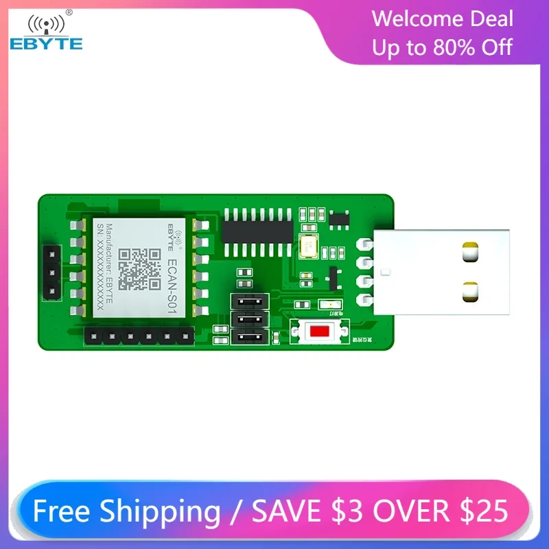 Can to Serial Protocol Converter Module  Test Board Standard Modbus Protocol Test Board 5 Data Conversion Methods ECAN-S01-TB