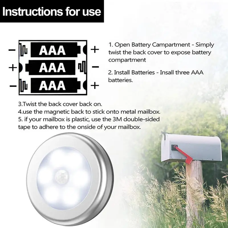 Movimento Sensitive Magnetic Mini Induction Lamp, Smart LED Light, Night Light, Mailbox, Bedroom, Stair Fence