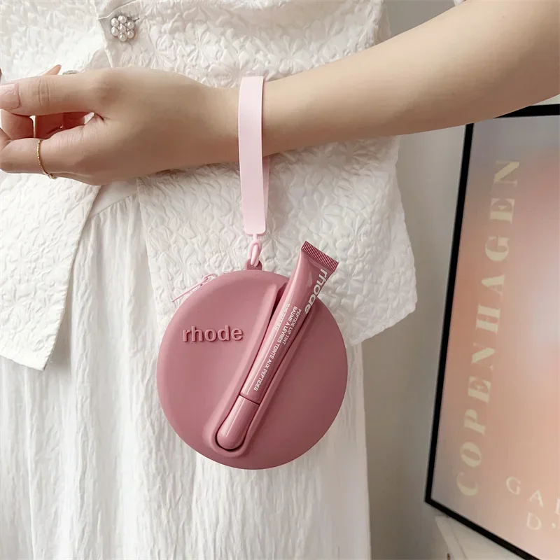 رود ليمونتي الشريط حامل أحمر الشفاه حقيبة مرآة لمستحضرات التجميل المنظم محفظة نسائية للعملات المعدنية الشفاه الصقيل ماكياج المنظم حقيبة التخزين صندوق الحقيبة