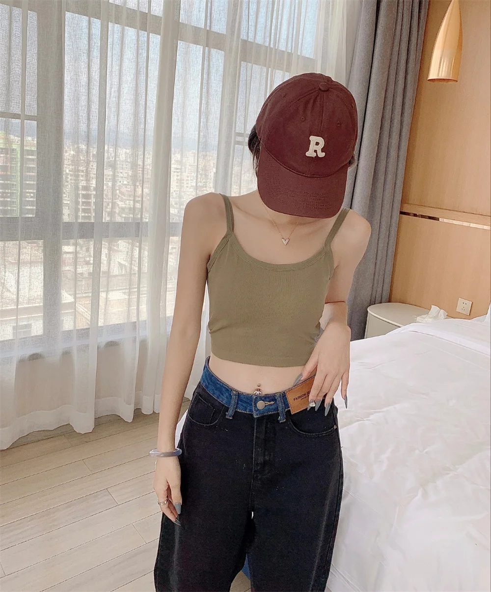 

Sports Bra Basic Tank Top Crop Top Sleeveless Camisole For Women's Workout Athletic Gear Fitness Clothing