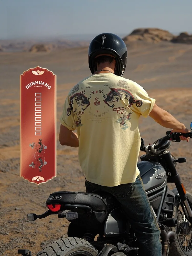 

Simwood Super Loose 270g Batwing Sve Heavy Waed Print ort Sve T-irt Cotton 00% Youth Casual Summer Top