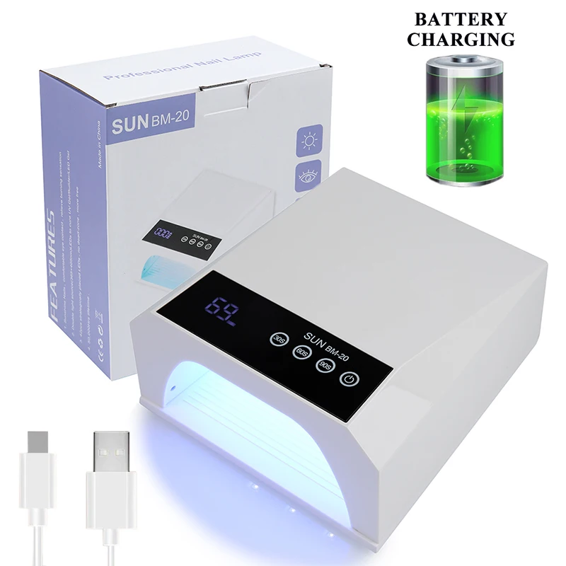 

Rechargeable UV LED Nail Lamp Professional Gel Polishing Nail Light 42LED Nail Quick Dryer for Nail Gel Curing Nail Salon Tool