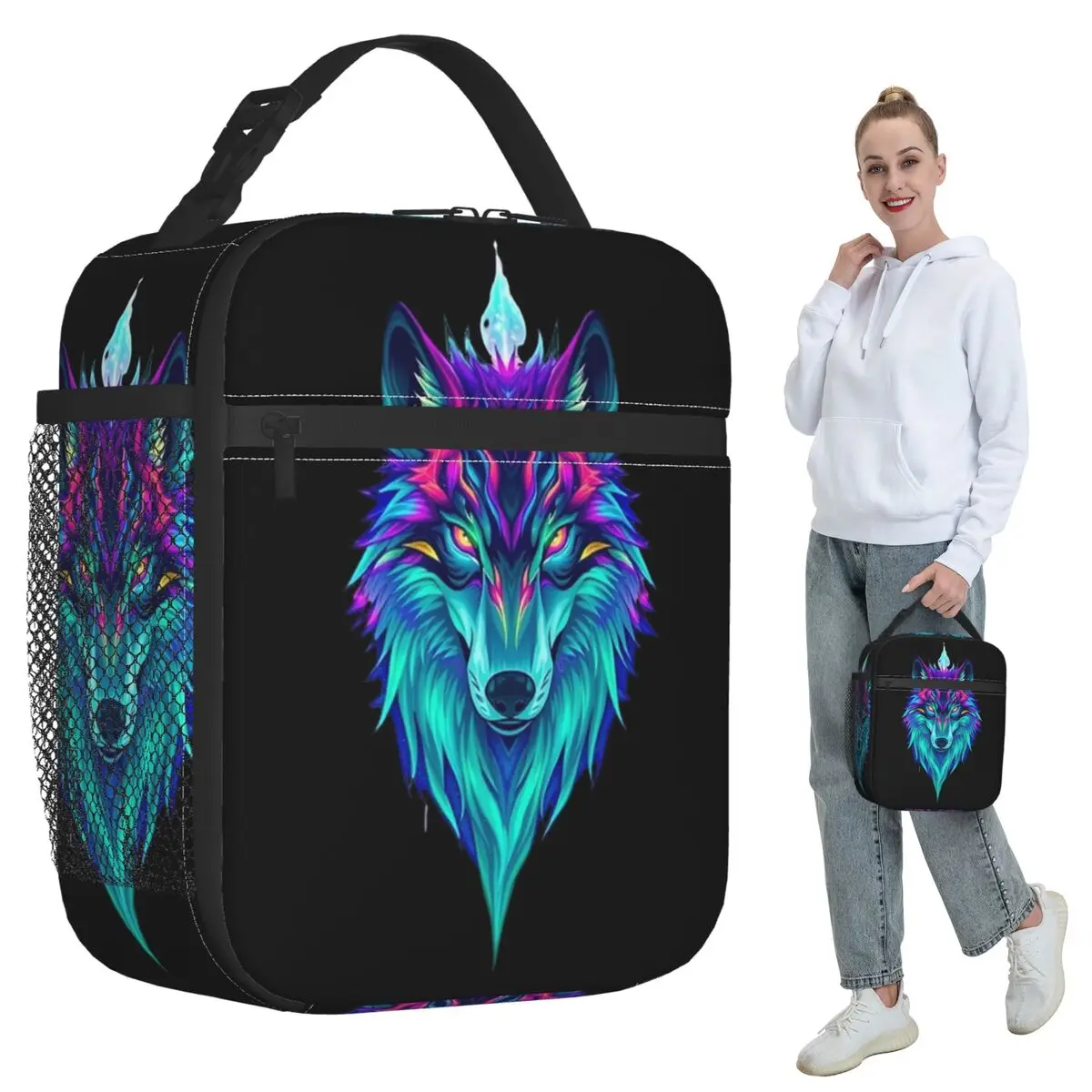

Wild Wolf Insulated Lunch Bag for Kids School Cooler Thermal Food Box Tote Portable Lunch Boxes Container