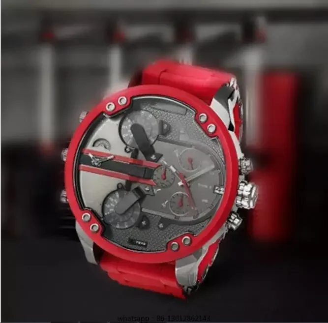 European and American red large dial cool hip-hop casual watch personalized fashion trend waterproof men's watch