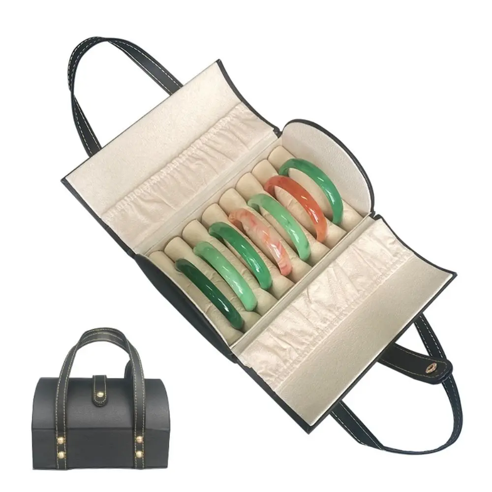 7Positions Bracelet Display Box PU Leather Bangle Holder Bracelet Storage Bag Dustproof Organizer Bracelet Carrying Case