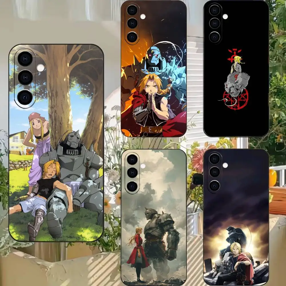 Classic Anime Fullmetal Alchemist  Phone Case For Galaxy Samsung A72,A53,A71,A70,A52,A73,A51,Silicone Black Soft