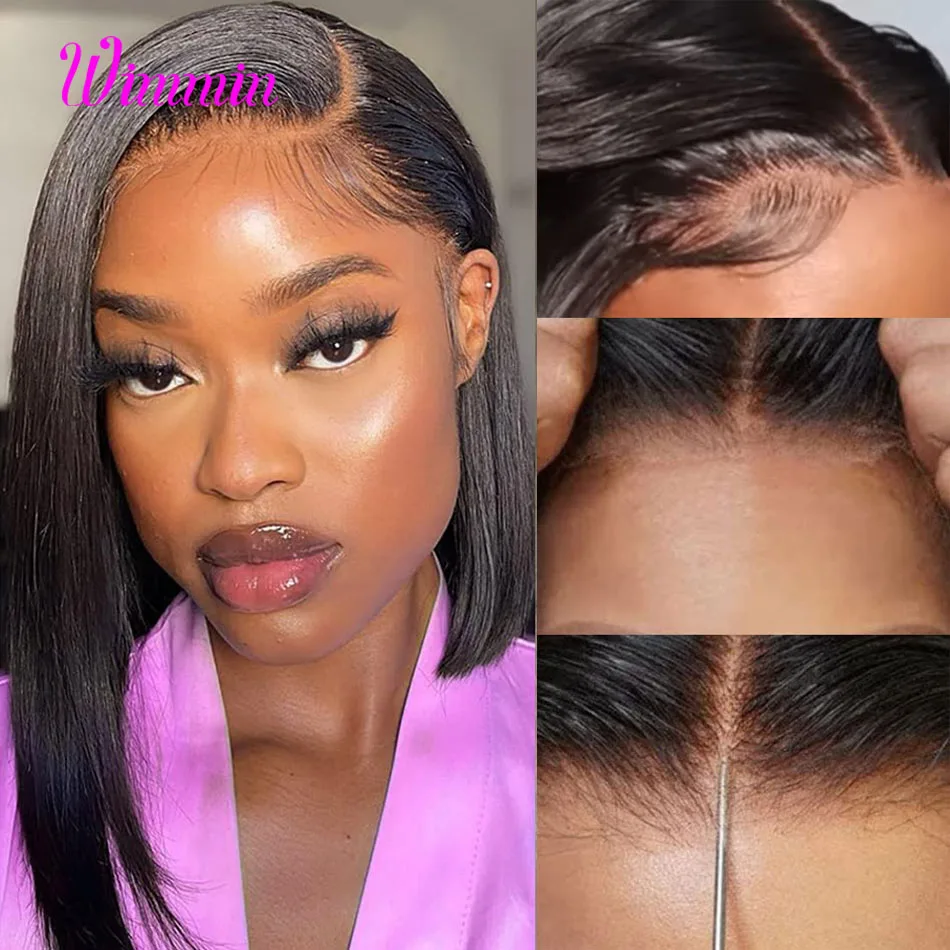 

Glueless Wig Human Hair Ready to Wear Short Straight Bob Wigs 5x5 HD Lace Closure Wig Pre Plucked 13x4 Lace Frontal Wig