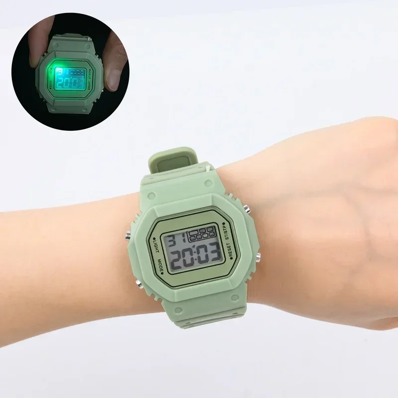 Children\'s Electronic Watches Color Luminous Dial Life Waterproof Multi-function Noctilucent Alarm Clocks Watch for Boys Girls