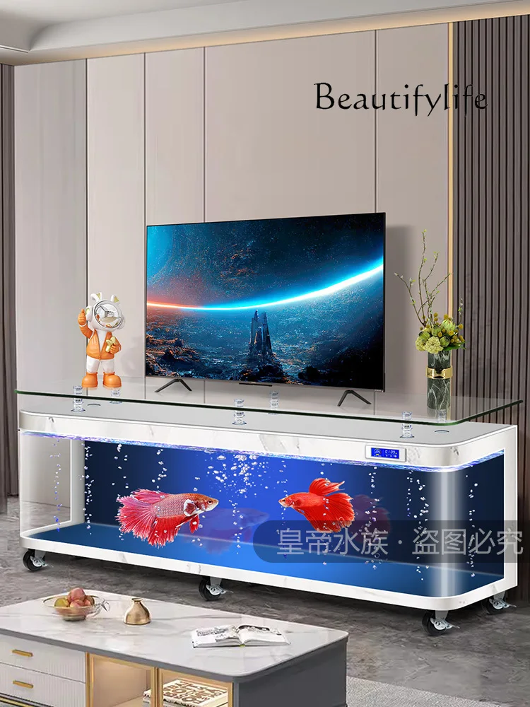 Coffee Table TV Cabinet Fish Tank Hot Bending Integrated Molding Living Room New Large Floor Aquarium