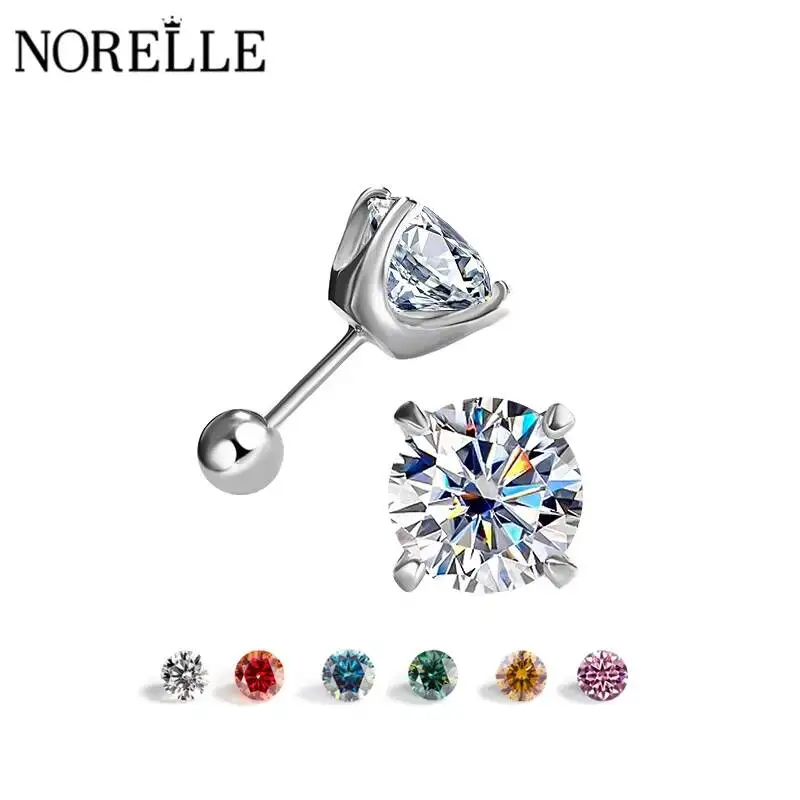 

2025 Classic Four Claw Diamond S925 Sterling Silver Stud Earring Elegant High Quality Color Moissanite Earring for Women Gifts