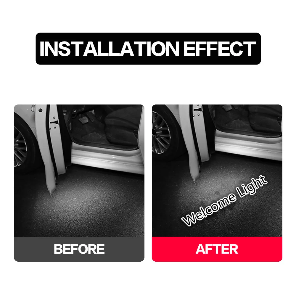 LED Car Door Logo Welcome Warning Light Accessories For VW Touran 5T1 Passat B8 B7 B6 CC Golf 5 6 7 Jetta MK5 MK6 MK7 Touareg 7P - view 2
