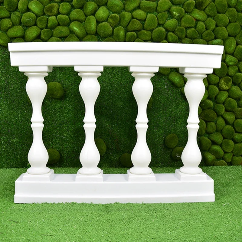 Plastic Roman Column Aisle, Wedding Fence Props, European Style, Road Decoration, White and Gold, 4Pcs