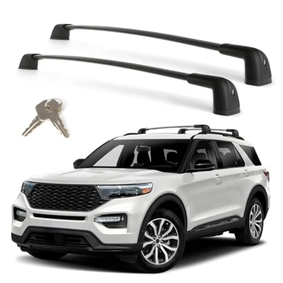 

Roof Rack Cross Bars Compatible with Ford Explorer 2020-2026 Heavy Duty 300 LBS Lockable Aluminum Crossbars Anti-Theft Rooftop