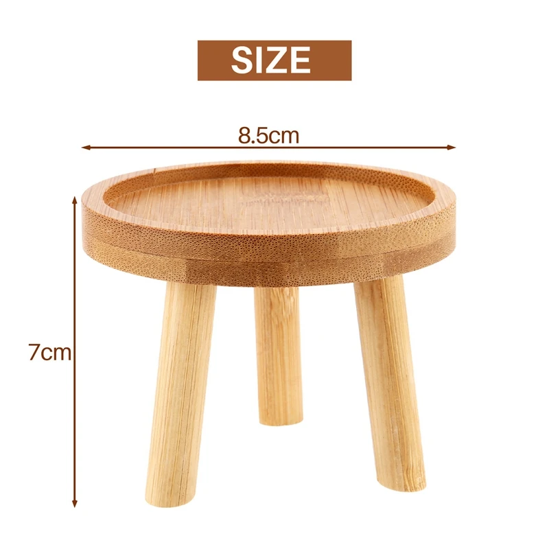 Wooden Plant Stand Flower Pot Base Holder Stool High Stool Balcony Succulent Round Flower Shelf For Indoor Outdoor