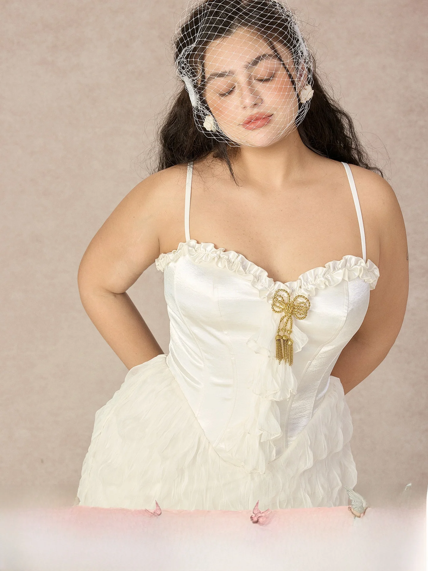 

White Lace Dr Large Size Women's Faionable French Sle Wedding Dr Ball Gown Skirt Morning Robe without Sve Zipper...