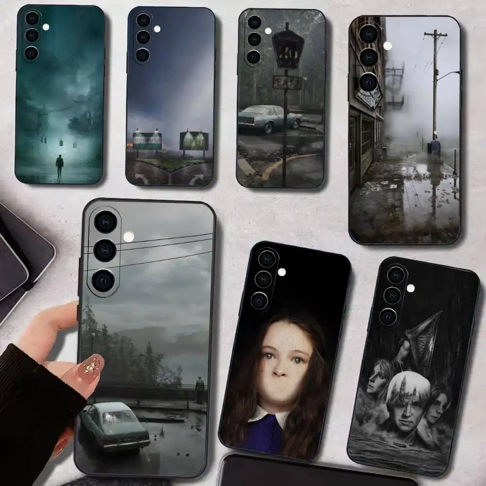 

Famous S-Silent Hill H-Horror Phone Case For Samsung Galaxy A73,A72,A71,A70,A53,A52,A51,Soft Silicone Black Cover