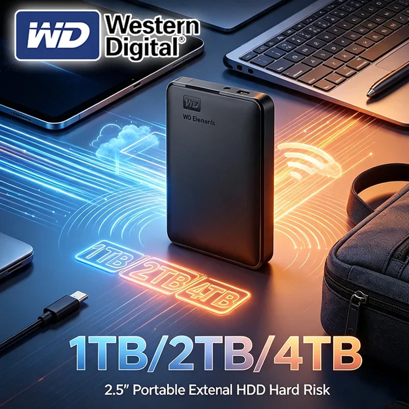 Western Digital WD Elements 4TB 2TB 1TB External Hard Drive 2.5" USB 3.0 Portable External HDD Hard Disk For Desktop PC Laptop