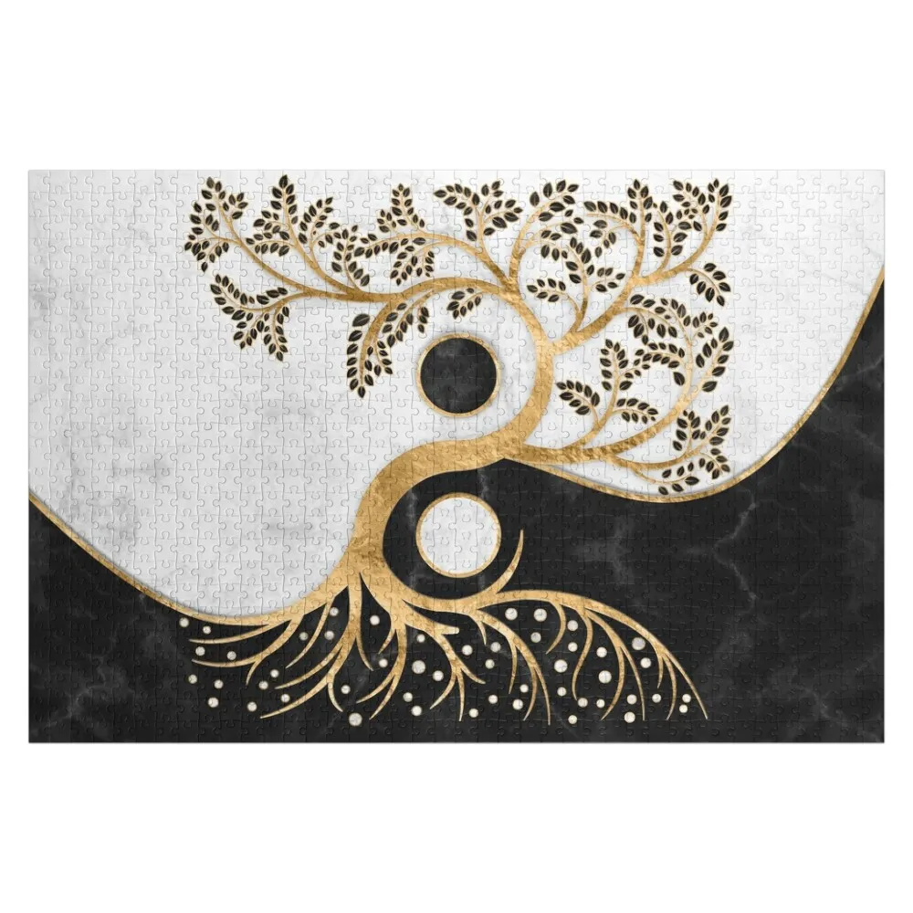 Yin Yang Tree - Marbles and Gold Jigsaw Puzzle Woodens For Adults Toddler Toys Works Of Art Jigsaw For Kids Puzzle