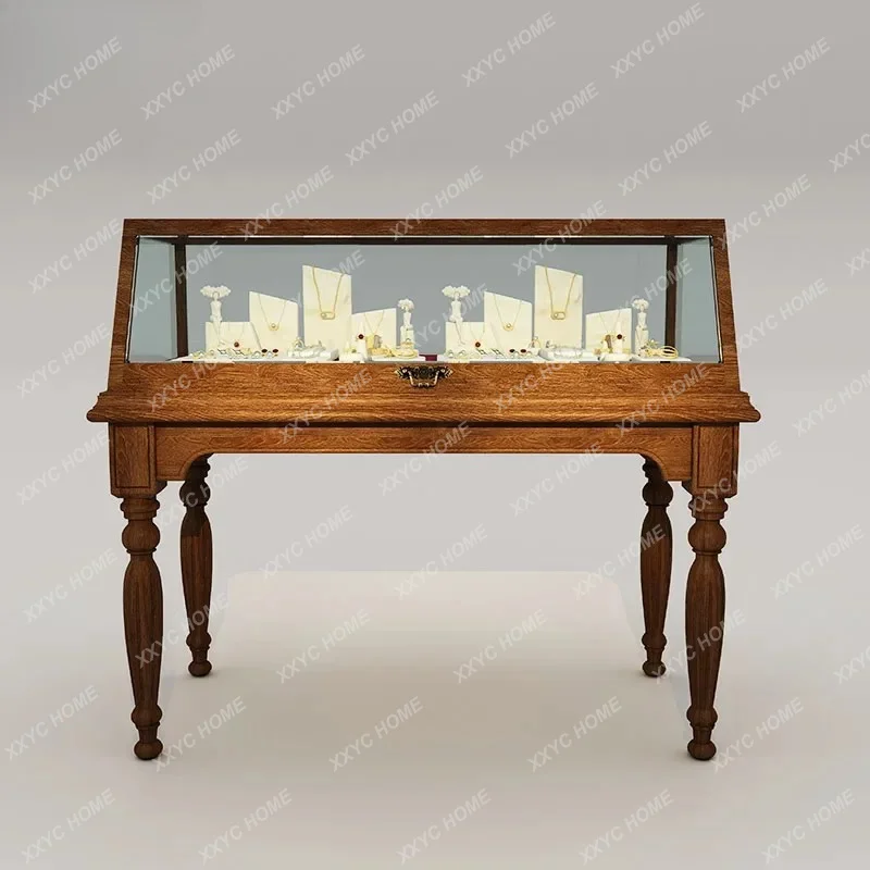 XXBoutique retro display cabinet jewelry display Nakajima glass cabinet customization