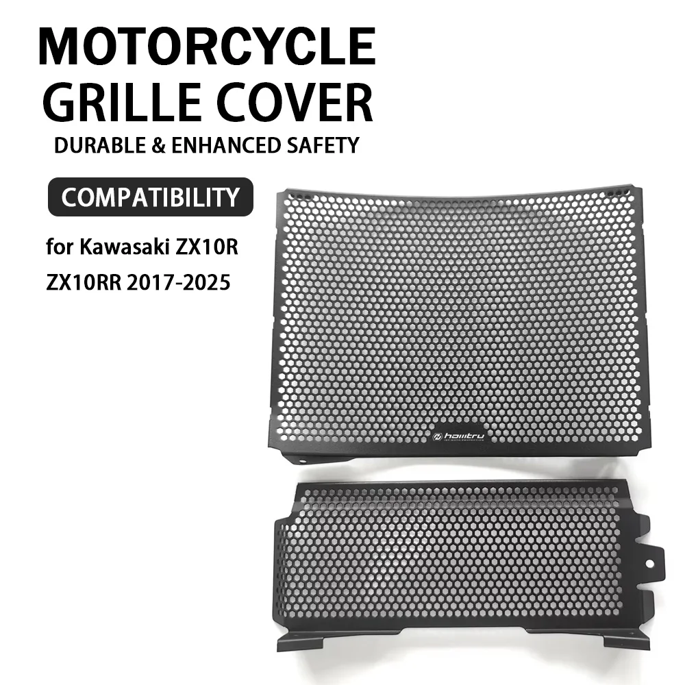 Motorcycle Honeycomb Radiator grille Core Protective Plate for Kawasaki ZX10R ZX10RR 2017-2025 cooler guard Anti-Stone