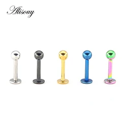Alisouy 1PC 16G 20G Length 6mm Stainless Steel Gold Color Ball Lip Ring Labret Helix Tragus Ear Piercing Body Jewelry Women
