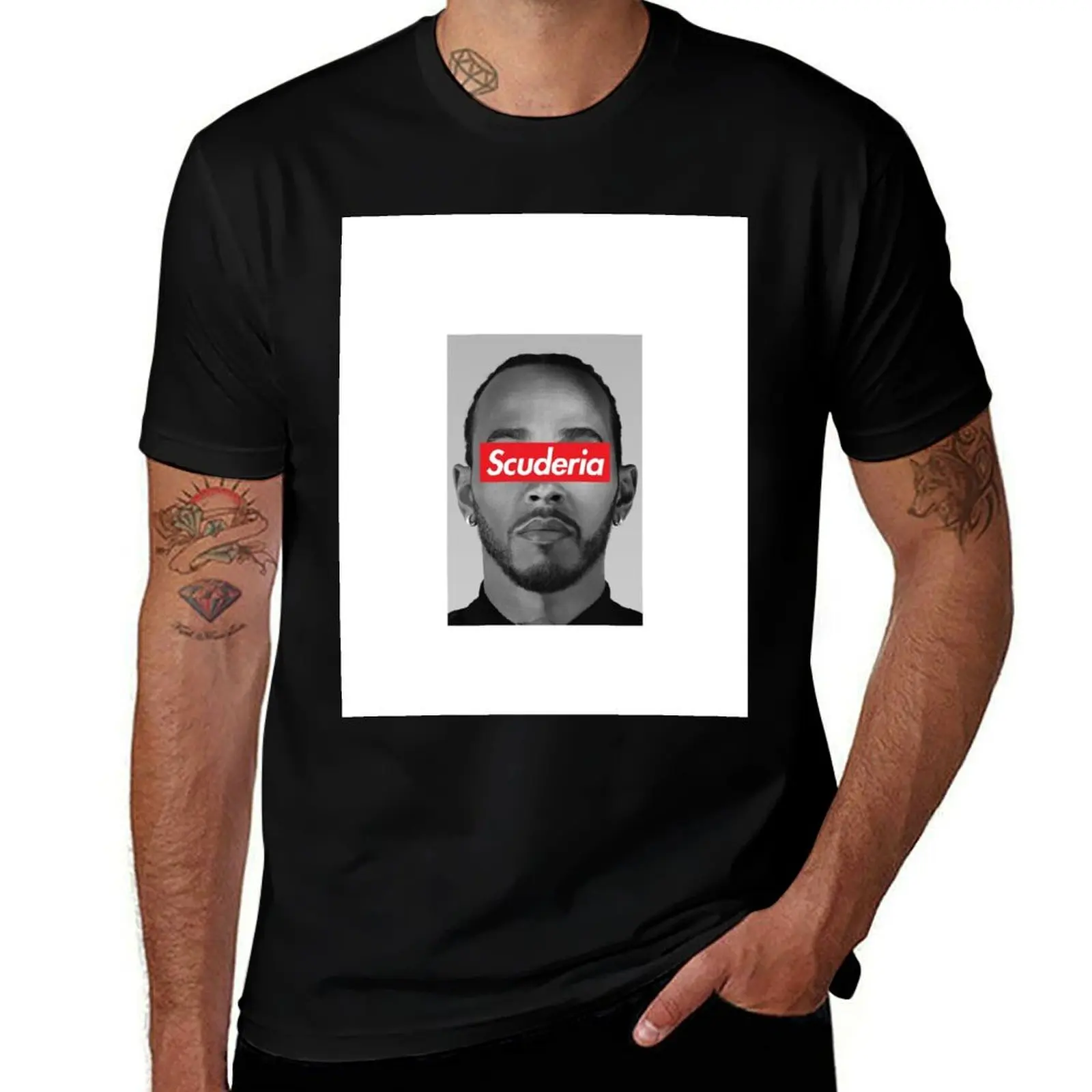 Sir Lewis Scuderia Hamilton (Photo) T-Shirt Holiday Casual Short Sleeve Top T-Shirt