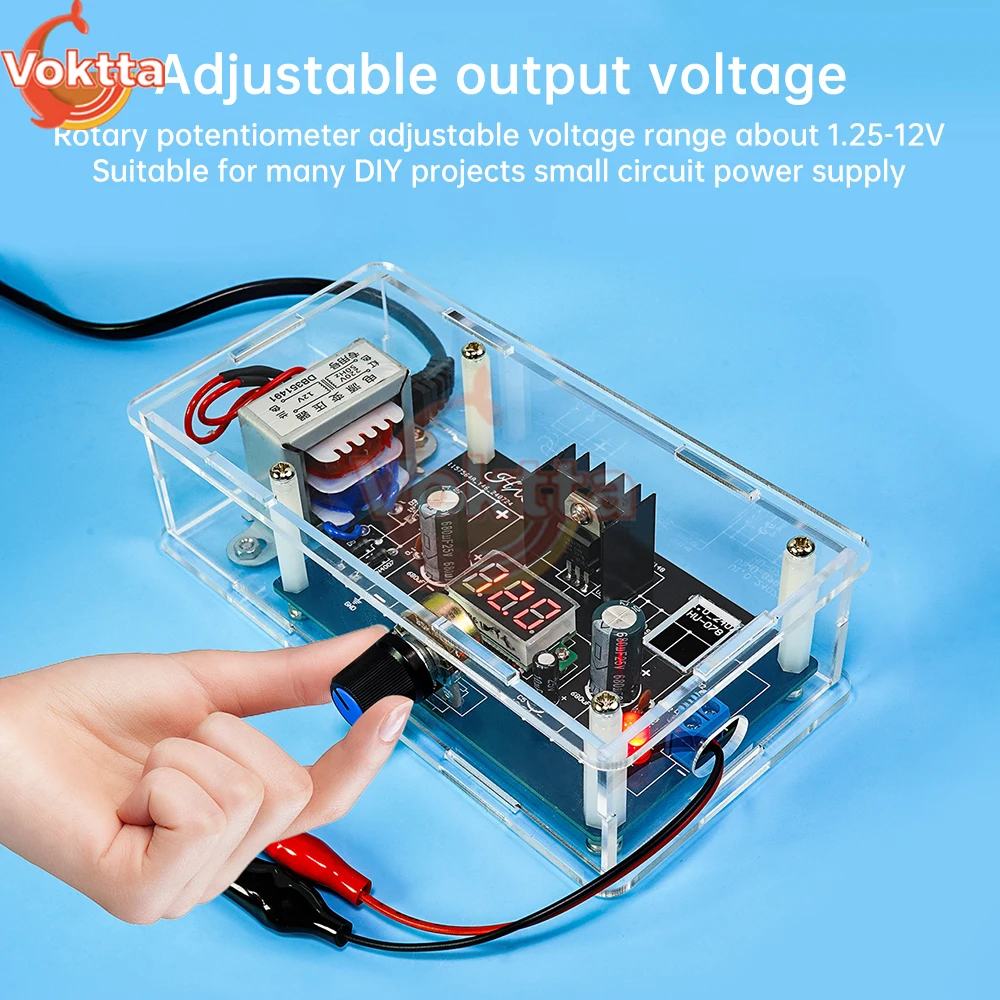 DIY Kit LM317 Adjustable Step-down Stabilized Power Supply 110V 220V to 1.25V-12.5V Voltage Regulator PCB Board Electronic kits