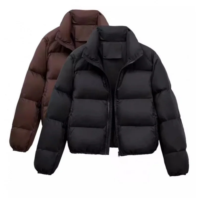 Y2K Retro Women's Winter Parkas 2026 New Thickend Warm Short Down Cotton Jacket Streetwear Stand Collar Puffer Bread Parka Coat