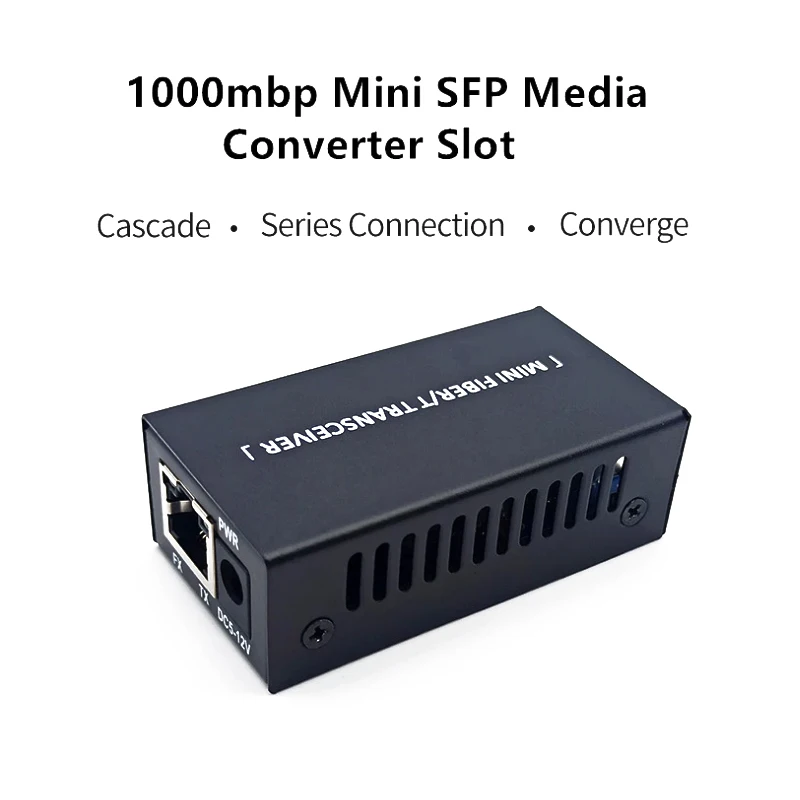 Gigabit Mini Media Converter Slot SFP Transceiver Module 100/1000M 1 SFP Slot 1 RJ45 Single Mode Ethernet SFP Fiber Switch