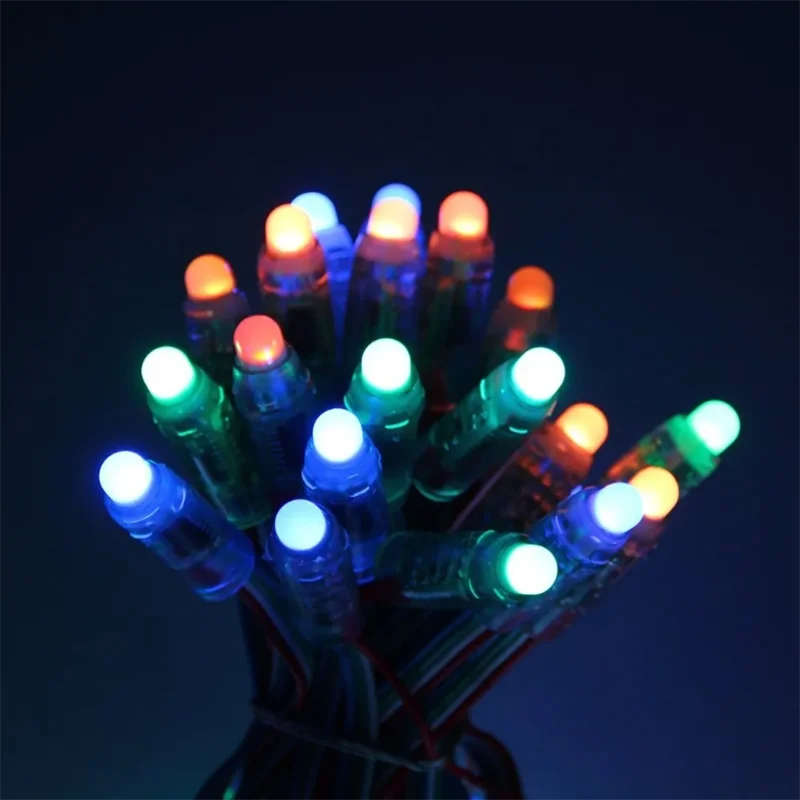 50pcs WS2811 IC RGB Full Color F12mm Pixels Digital Addressable 5V 12V Dream Color LED Pixels Module String Waterproof Light 4m