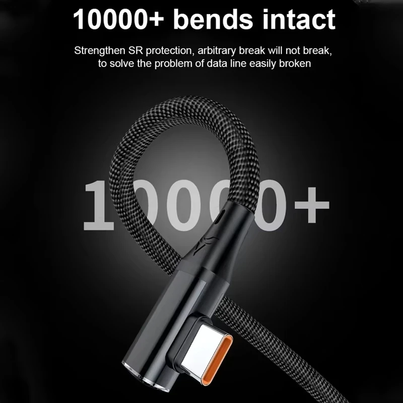 120W 90 Degree Elbow Type-C USB Connector Fast Charging Cable 2m Data Cable Quick Charging Data Wire Charger Line - view 6