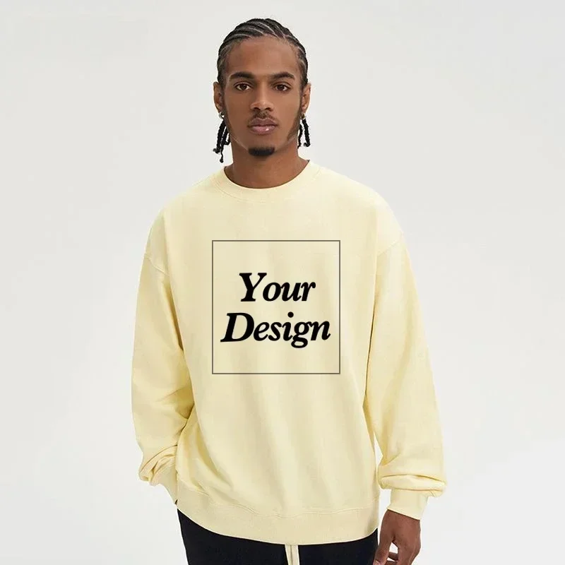 

320Gsm Customized Your Own Design Logo High Quality Print 100% Cotton Sweatshirt Autum Winter Long Sleeve Pullover Clothing