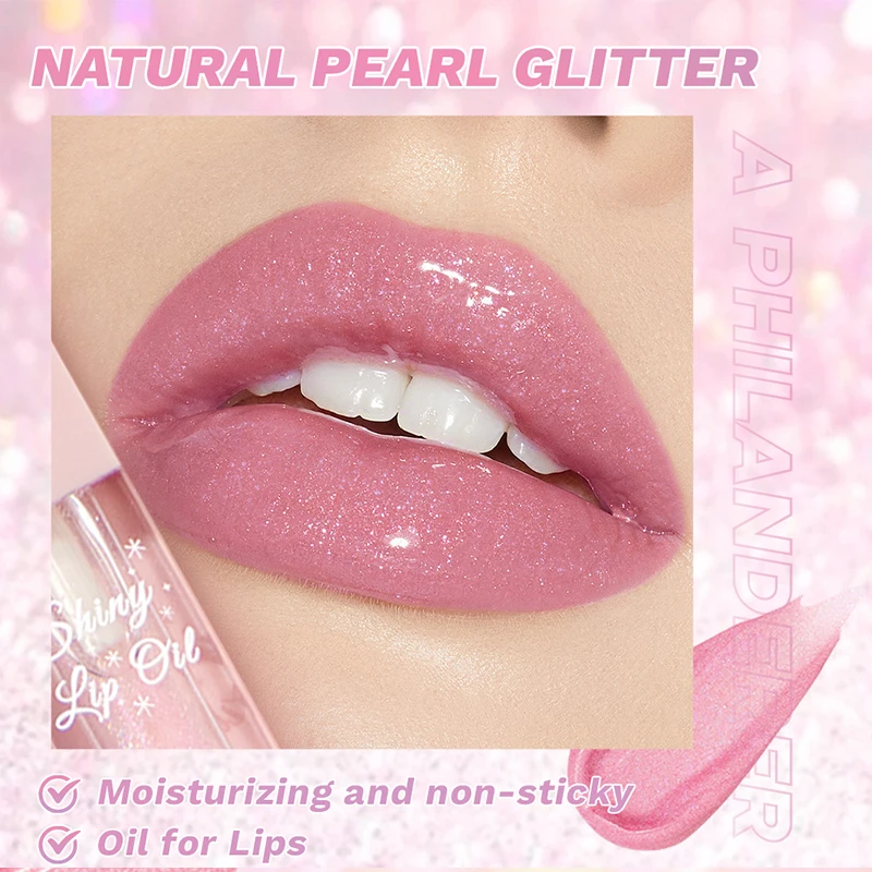 Aceite de brillo de labios nacarado con purpurina, hidratante que cambia de Color, aceite de gelatina de espejo, maquillaje de larga duración, tinte labial cosmético