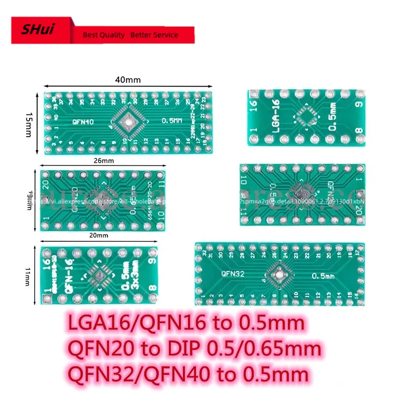 

20pcs QFN32 QFN40 QFN20 LGA16 QFN16 Adapter Board Patch SMD to DIP 0.5mm 0.65mm Spacing Transfer Board