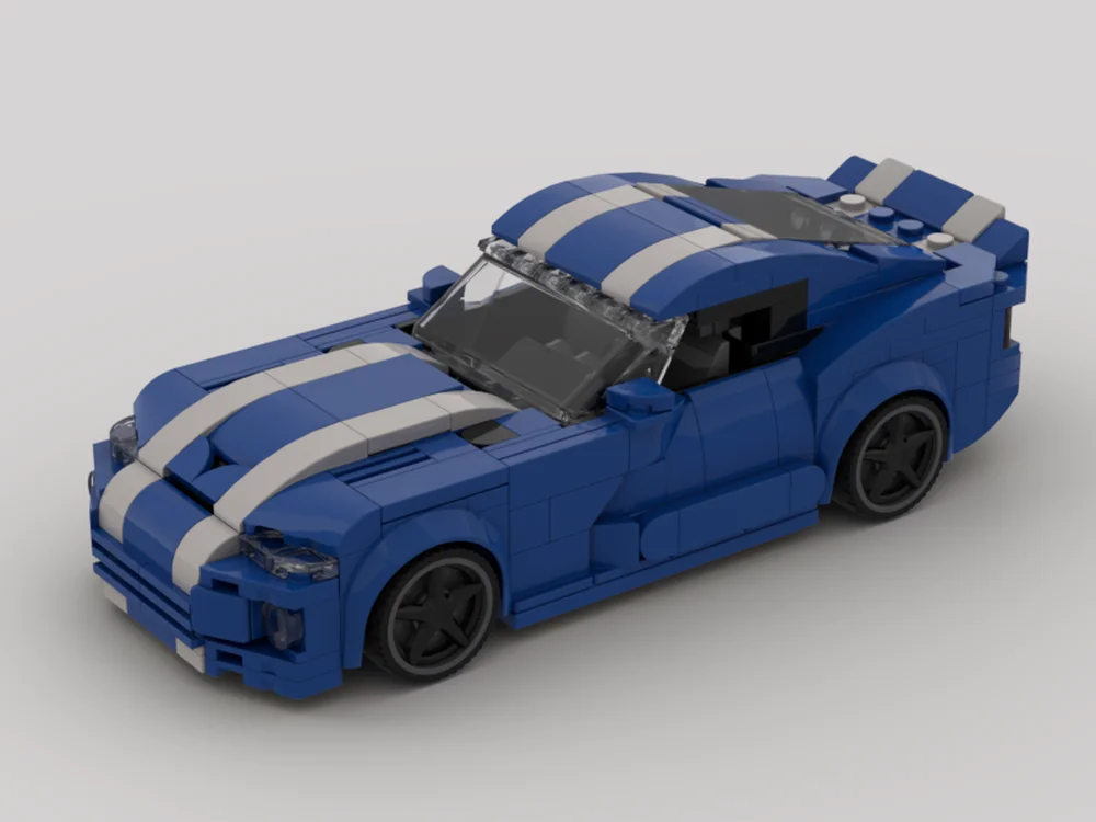 

370 шт. MOC Dodgess Viper GTS Coupe 1996 Blue City Champions Супер автомобиль Строительные блоки подросток Дети Рождественская игрушка Подарок для взрослых