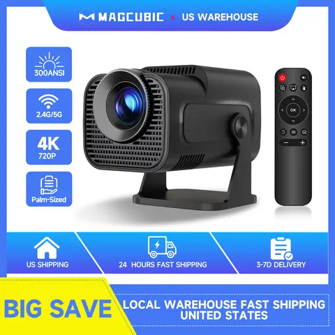 Magcubic HY320 Mini nativo 720P Android 11 4K proyector 300ANSI Wifi6 BT5.0 cine al aire libre portátil 180 °   Proyector giratorio