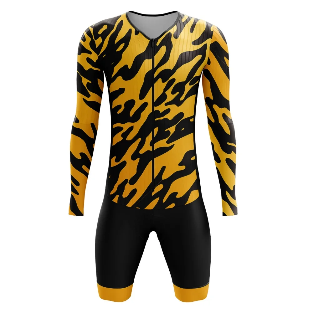 

Мужской велосипедный комбинезон с длинными рукавами, гелевая подкладка, скоростной костюм для езды на дальние расстояния, солнцезащитное боди, дышащая одежда для шоссейного велосипеда