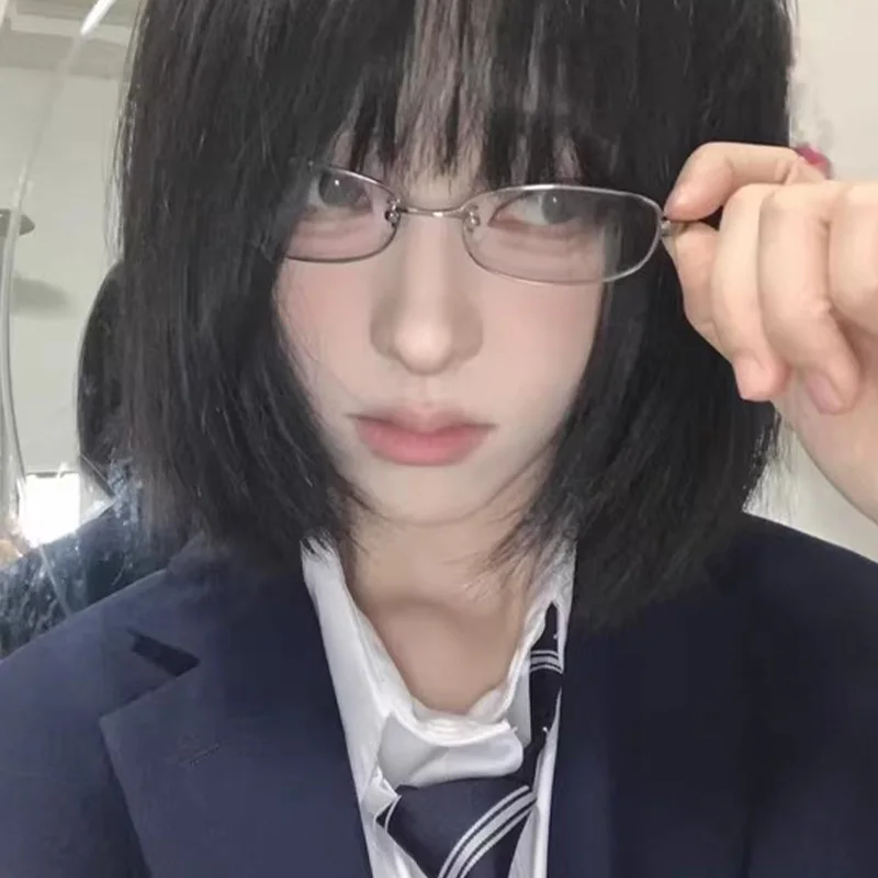 نظارات هاراجوكو الجديدة لعام 2026 بإطار مربع معدني باللون الأسود والفضي والذهبي للنساء نظارات قراءة شفافة تحجب الضوء الأزرق #3