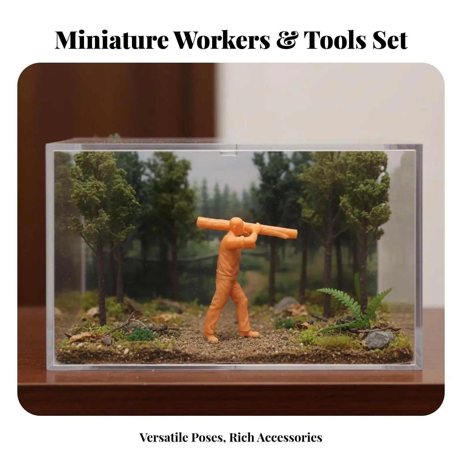 Resin Wicker Figurine for HO Scale Diorama Miniature People Model Train Scenery Decor Tiny Worker Statue