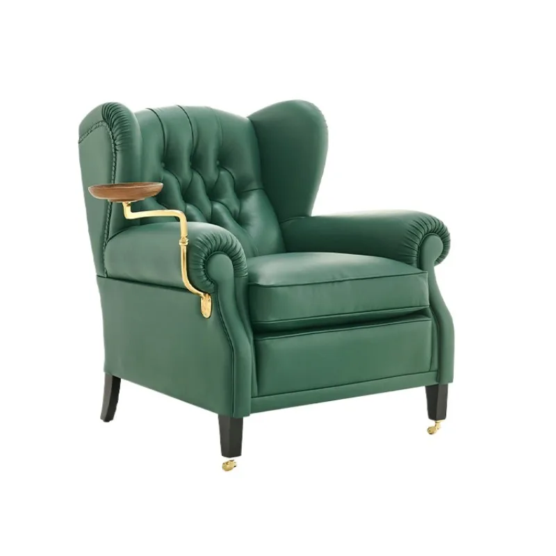 European single sofa chair with coffee table cigar chair godfather chair high back leather sofa armchair business reception sofa