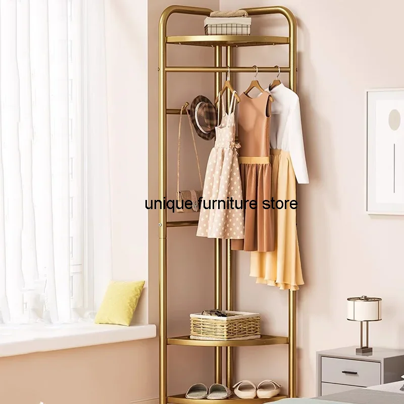 Stand Wall Gold Clothes Rack Place Saving Living Room Clothes Hanger Home Modern Shelfs Perchero De Pie Entrance Furniture