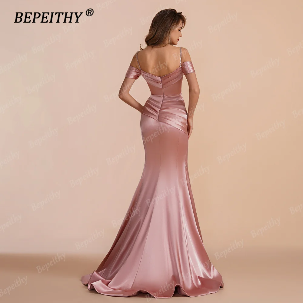 BEPEITHY Customized Sweetheart Special Occasion Formal Evening Dresses 2023 Short Sleeves Beading Mermaid Party Prom Gown Women