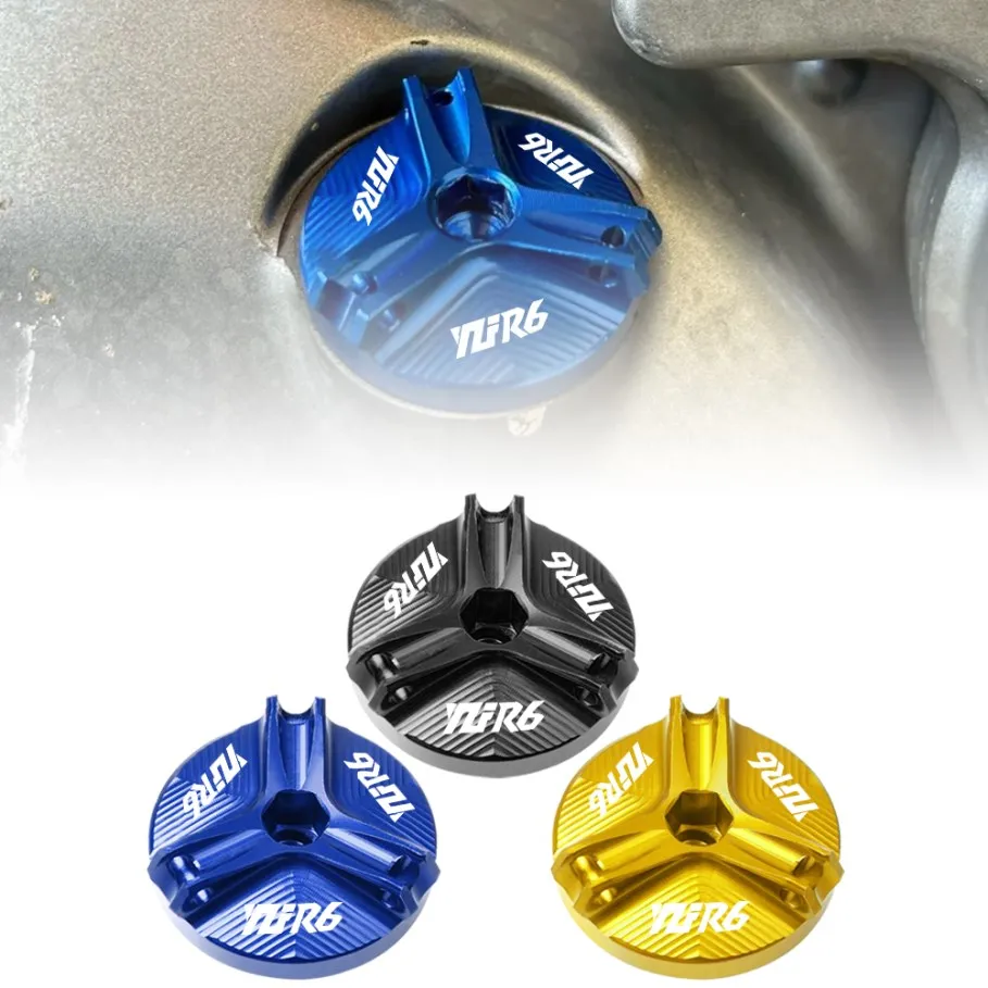 

For FOR YAMAHA YZF-R6 YZFR6 YZF R6 1999 2000 2001 2002 2003-2016 Motorcycles Accessories Engine Oil CUP Oil Filler Cap Screws