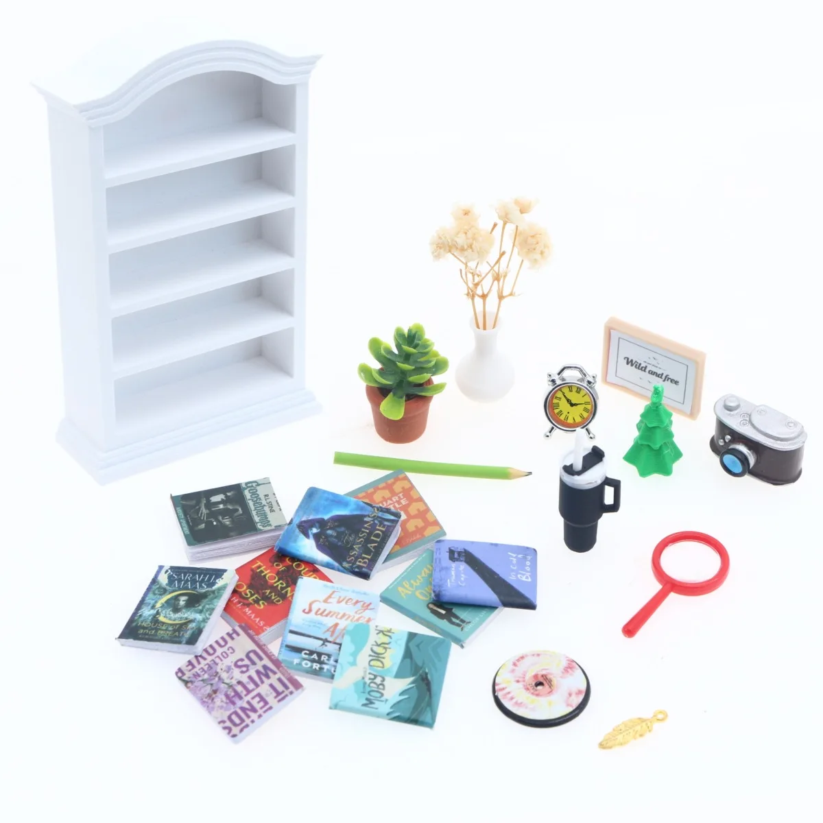 1set Mini Bookshelf Miniature Book Resin Accessories Model Dollhouse Storage Bookcase Desktop Decoration Collectible Ornament