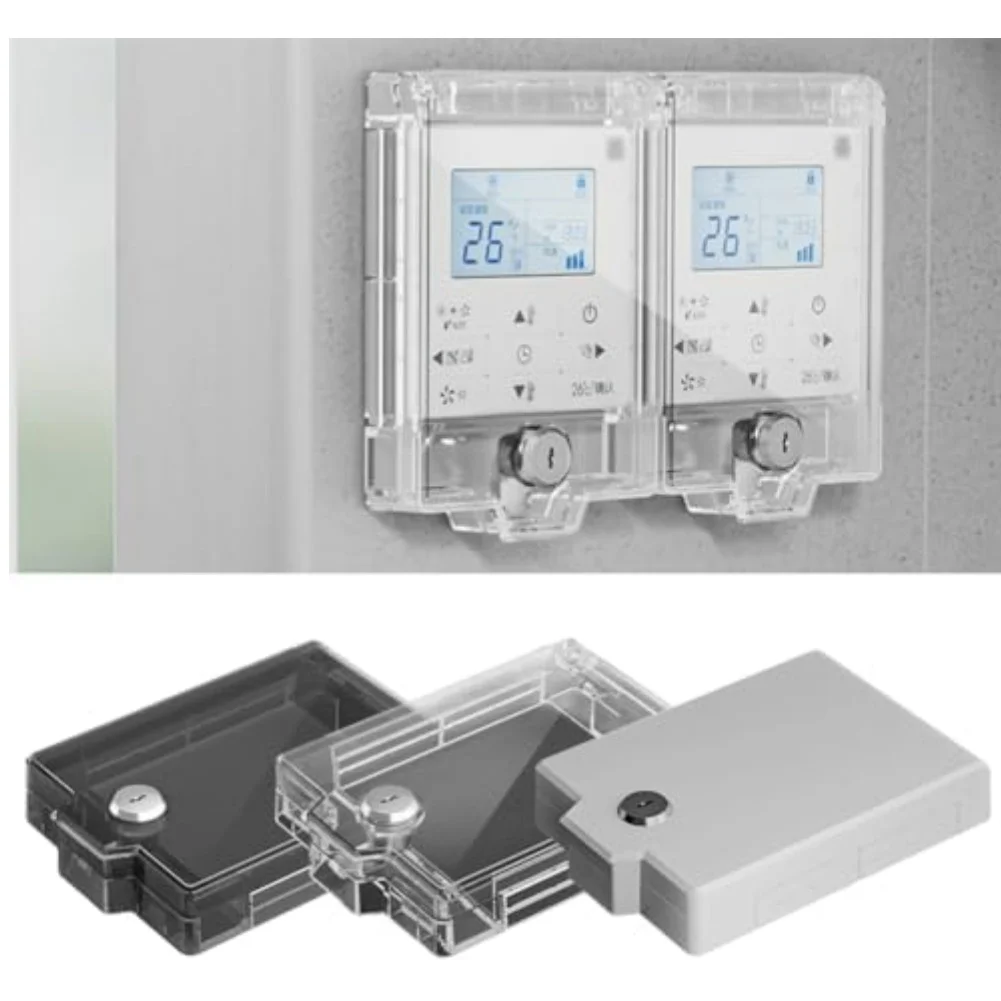 Child Safety Protective Cover with Lock for Air Conditioner Panel Shockproof Device to Prevent Unauthorized Electrical Access