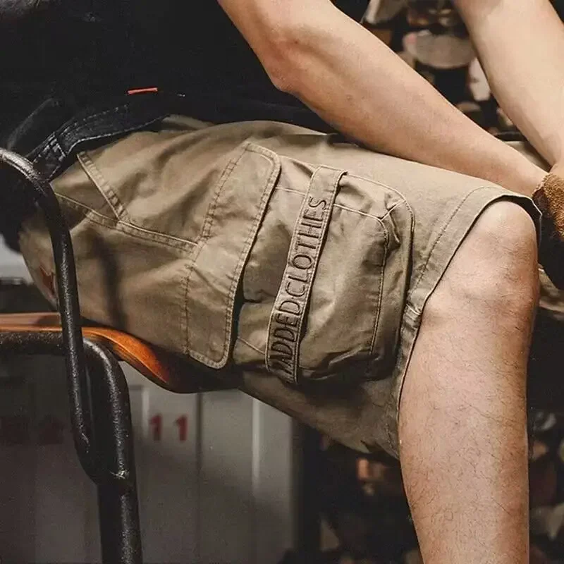 Shorts masculinos japoneses de rua, calças largas de trabalho, corda solta, streetwear, confortável, masculino, Y2K