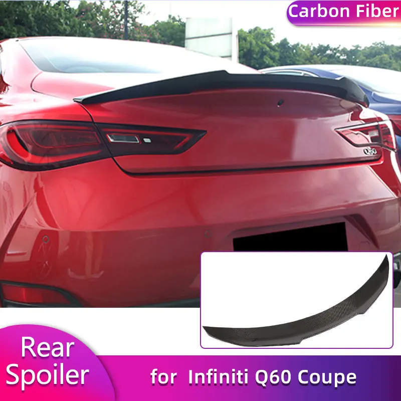 Vollcarbon-Heckspoiler für Infiniti Q60 Coupé 2017-2020, Rennsport-Heckspoiler, Kofferraumflügel, Karosserie-Kit